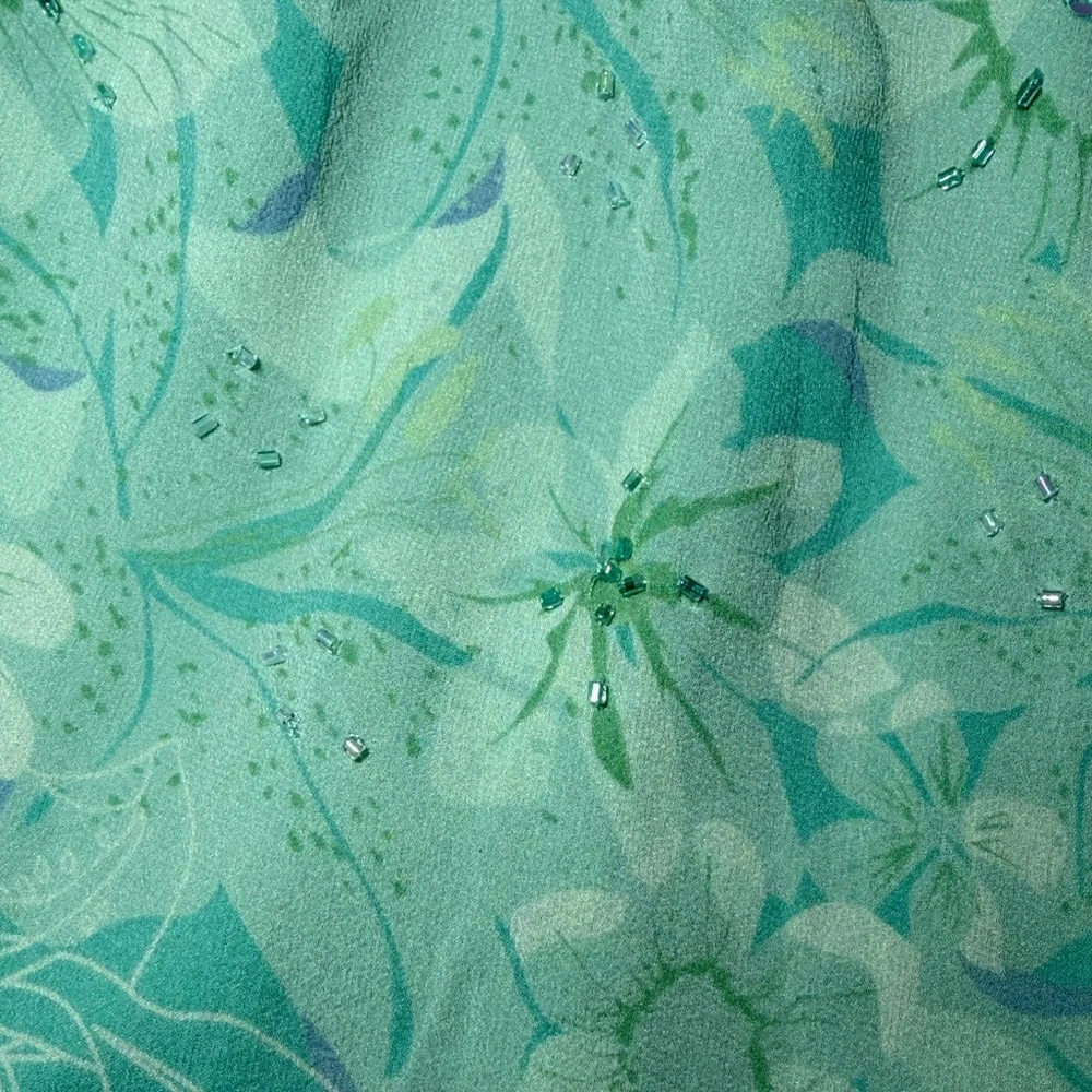 Adrianna Papell Mint Floral High Low Skirt Vintage Size 22W - Picture 5 of 8